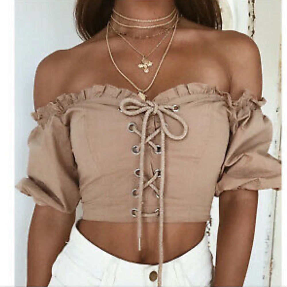 I am Gia Alya lace up top